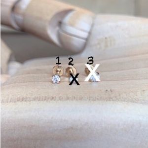 14KYG Single 2mm CZ Stud Earring